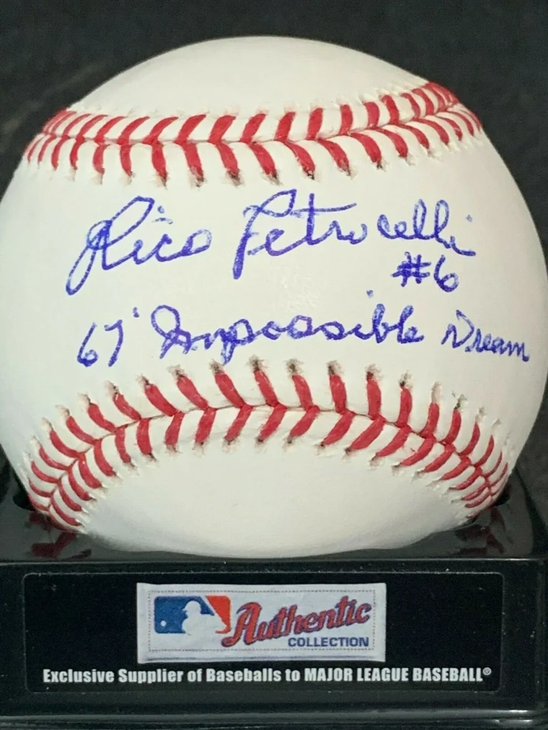 RICO PETROCELLI  BOSTON RED SOX   1967 IMPOSSIBLE DREAM  OML BASEBALL