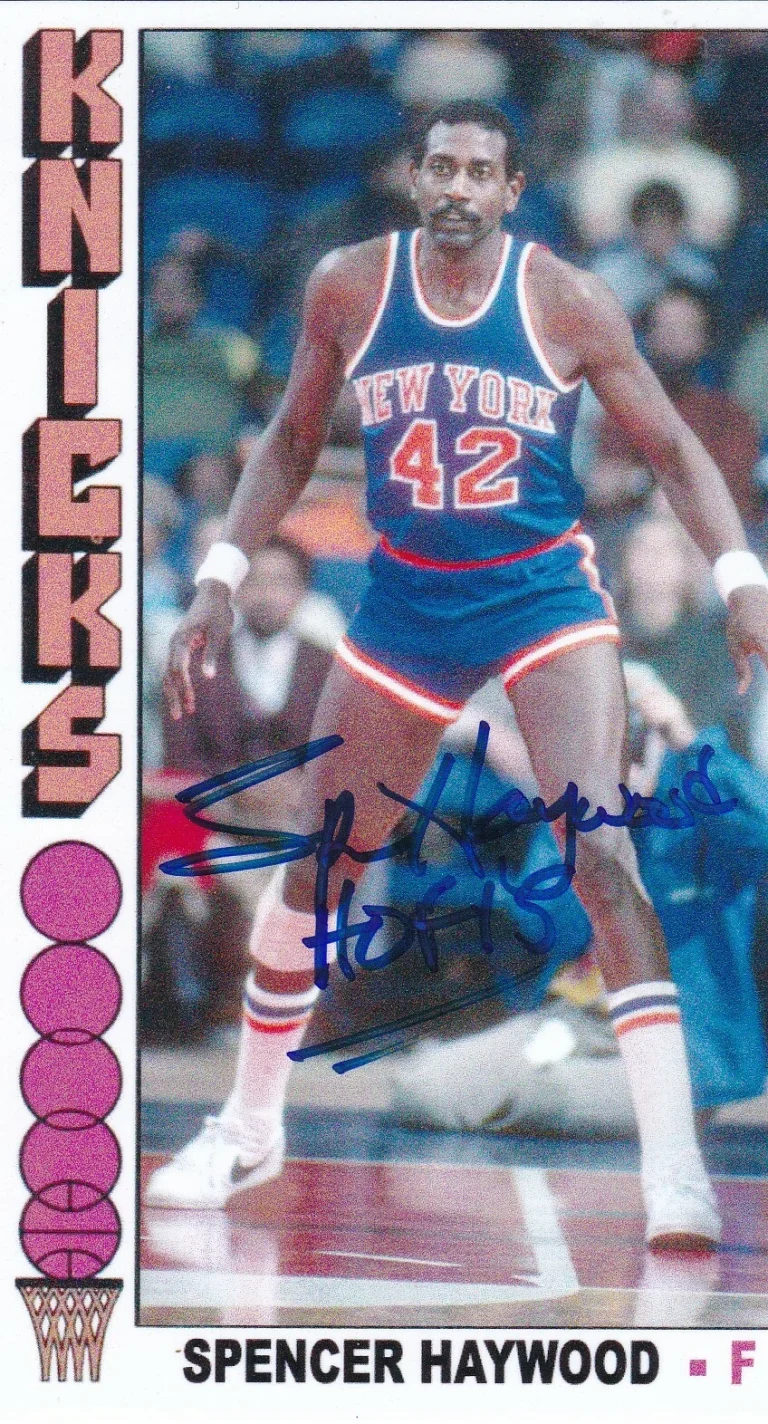 SPENCER HAYWOOD  NEW YORK KNICKS  SIGNED 1976 STYLE CUSTOM CARD