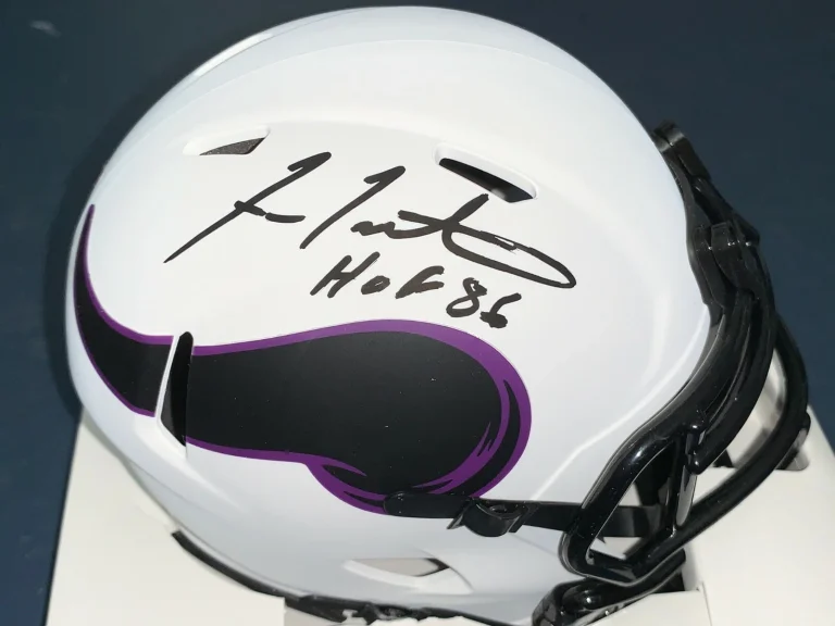 FRAN TARKENTON MINNESOTA VIKINGS HOF 86 LUNAR ECLIPSE SIGNED RIDDELL MINI HELMET