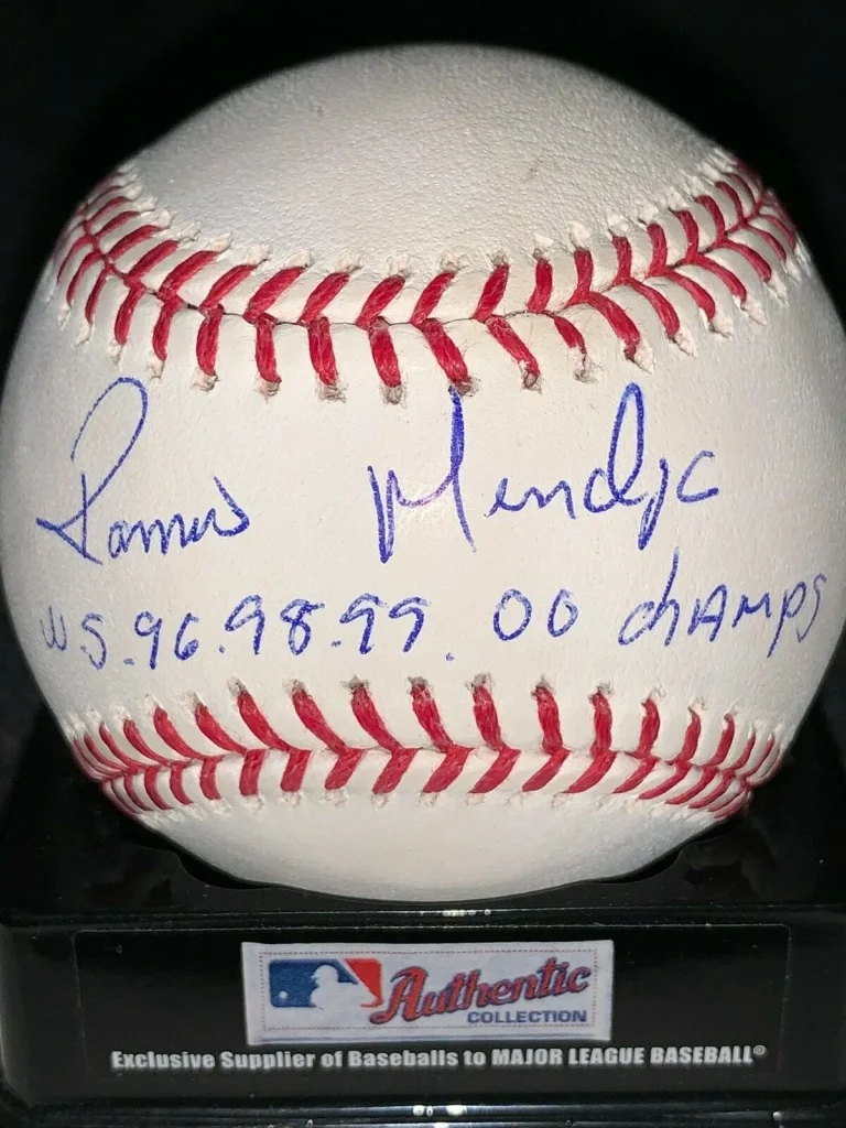 RAMIRO MENDOZA  NEW YORK YANKEES  WS CHAMPS 96,98,99,00  OML BASEBALL