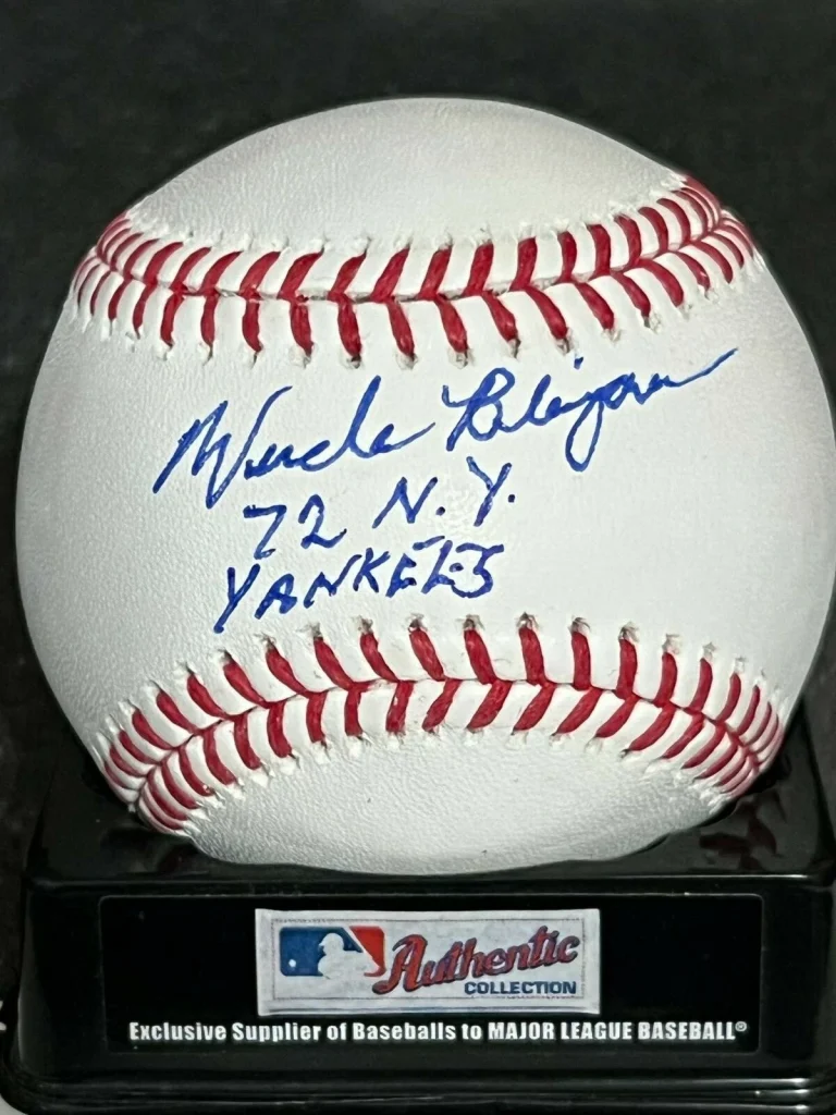 WADE BLASINGAME  NEW YORK YANKEES 1972  SIGNED OML BASEBALL