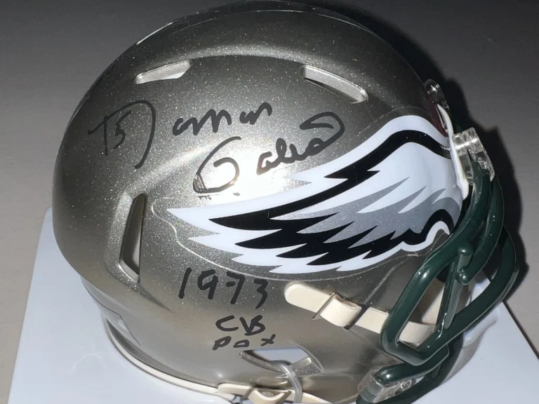 ROMAN GABRIEL PHILADELPHIA EAGLES 1973 COMEBACK POY SIGNED  FLASH MINI HELMET