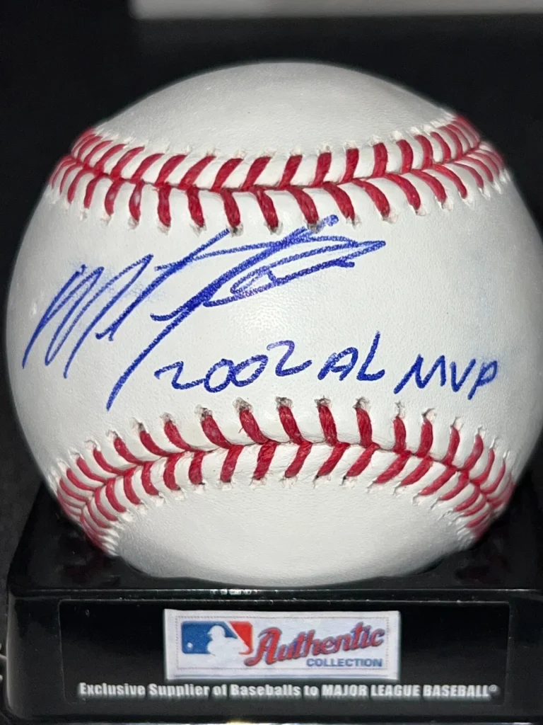 MIGUEL TEJADA  OAKLAND A'S  2002 AL MVP  SIGNED OML BASEBALL