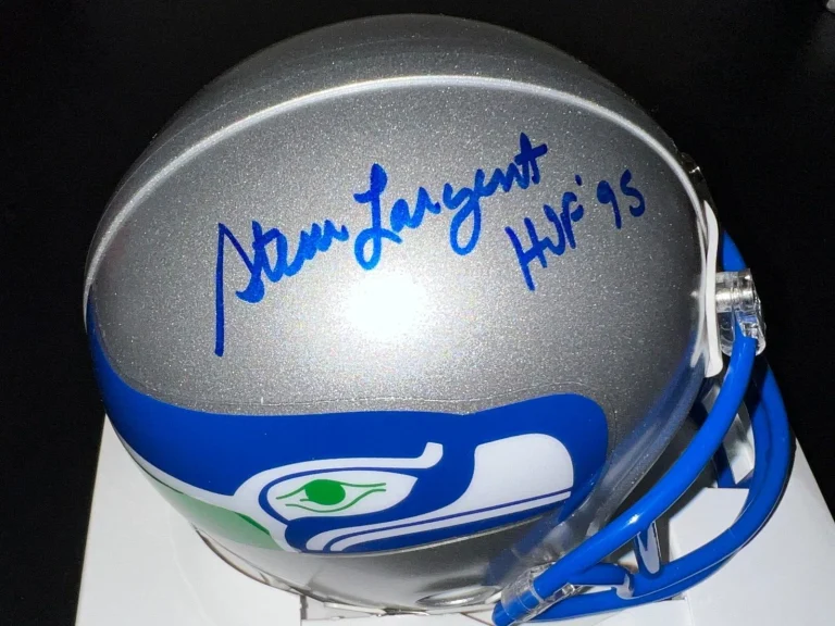 STEVE LARGENT SEATTLE SEAHAWKS  HOF 95  JSA AUTHENTICATED  SIGNED MINI HELMET