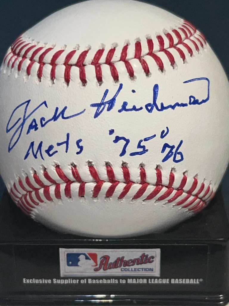 JACK HEIDEMANN  NEW YORK METS 1975-76   SIGNED OFFICIAL MAJOR LEAGUE BASEBALL