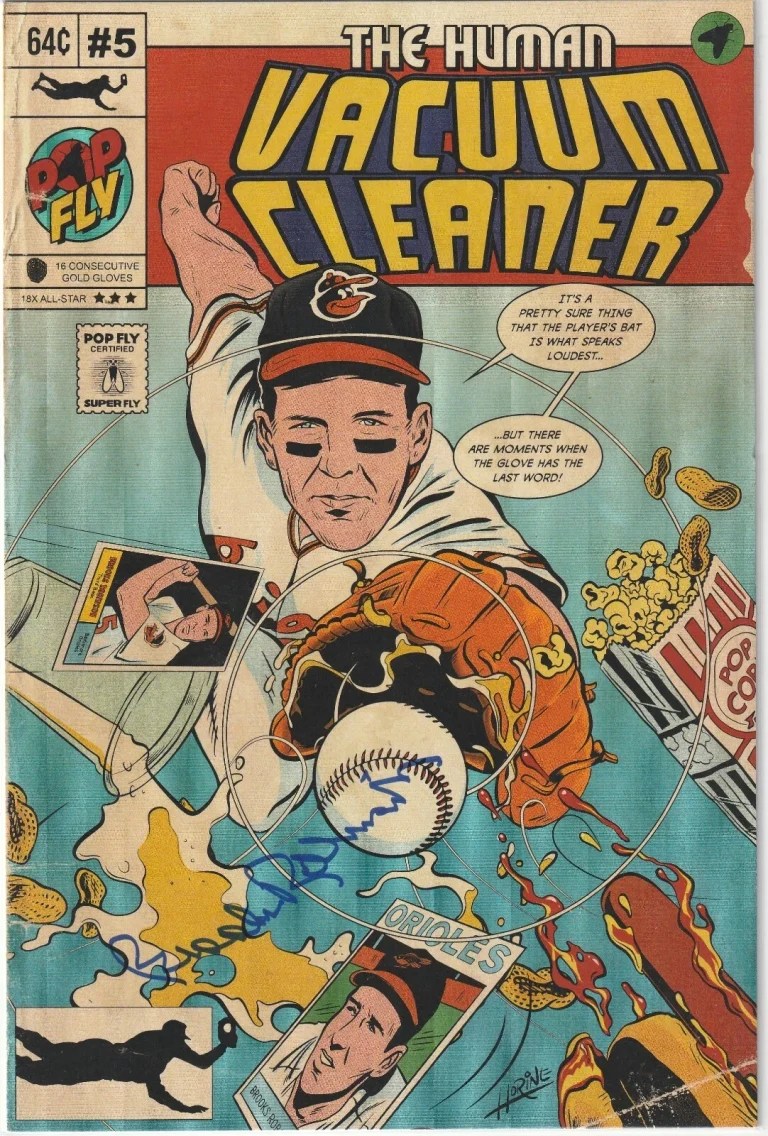 BROOKS ROBINSON BALTIMORE ORIOLES SIGNED  HUMAN VACUUM  #87 POP FLY ART #266/443