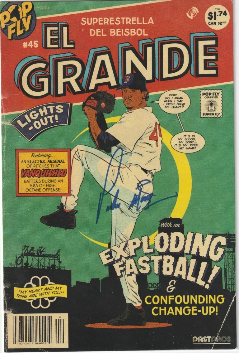 PEDRO MARTINEZ BOSTON RED SOX  SIGNED EL GRANDE  #88 POP FLY ART #540/592