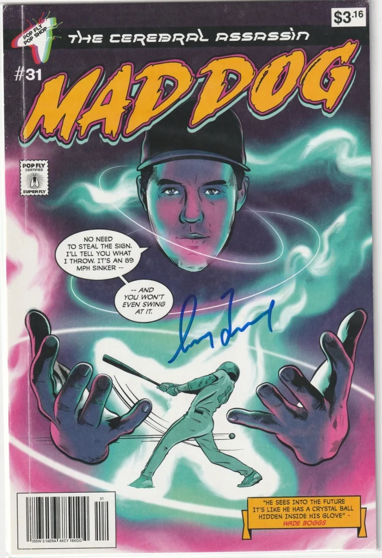 GREG MADDUX ATLANTA BRAVES  SIGNED MAD DOG  #101  POP FLY ART #369/413