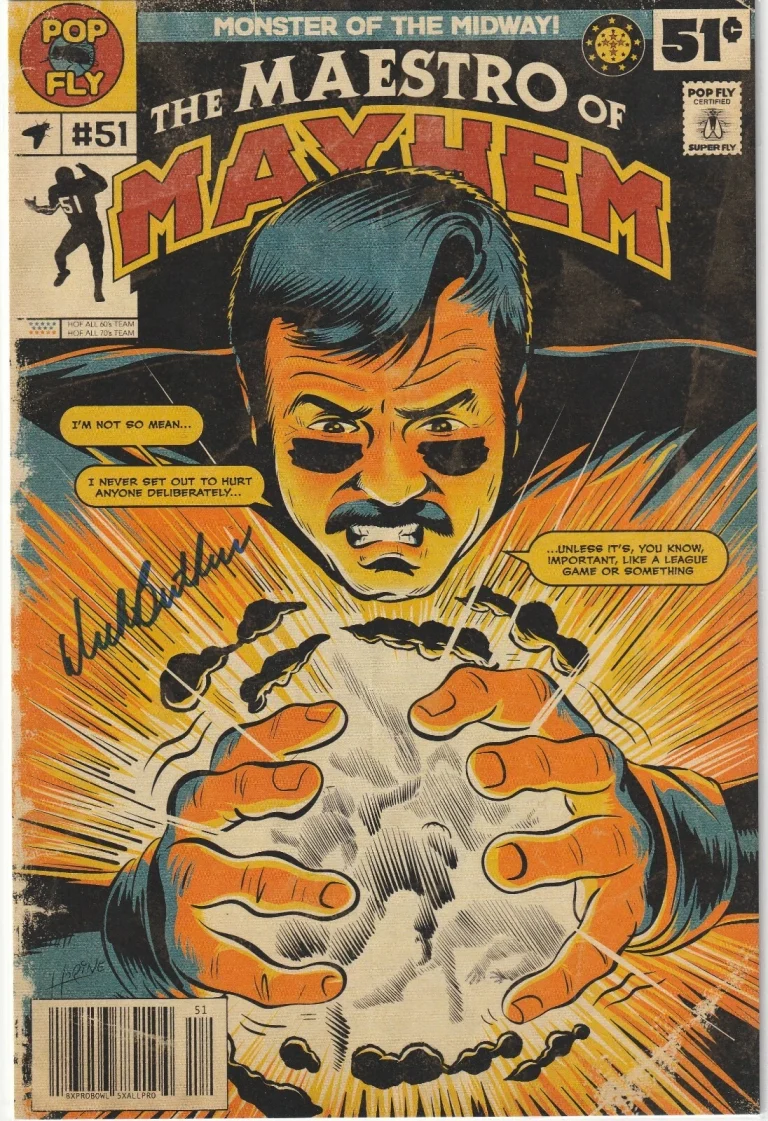 DICK BUTKUS CHICAGO BEARS  SIGNED MAESTRO OF MAYHEM  #04 POP FLY ART #304/510