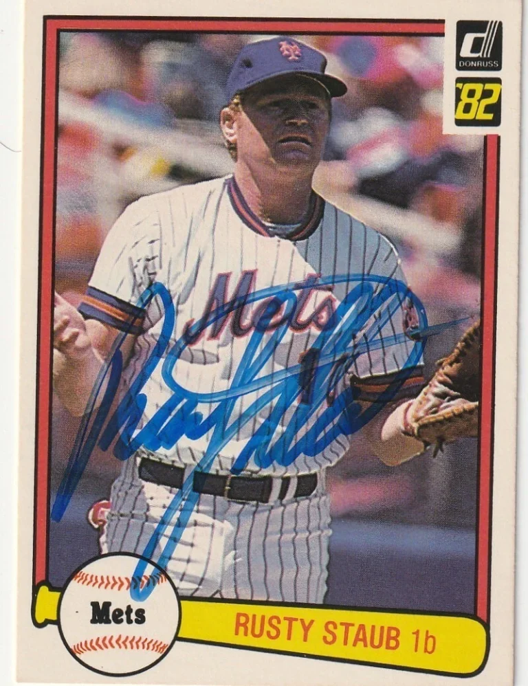 RUSTY STAUB  NEW YORK METS  SIGNED 1982 DONRUSS CARD #56