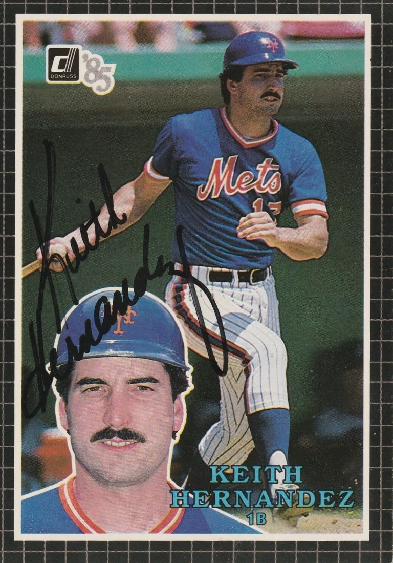 KEITH HERNANDEZ NEW YORK METS  SIGNED 1985 DONRUSS ACTION ALL STAR CARD #41
