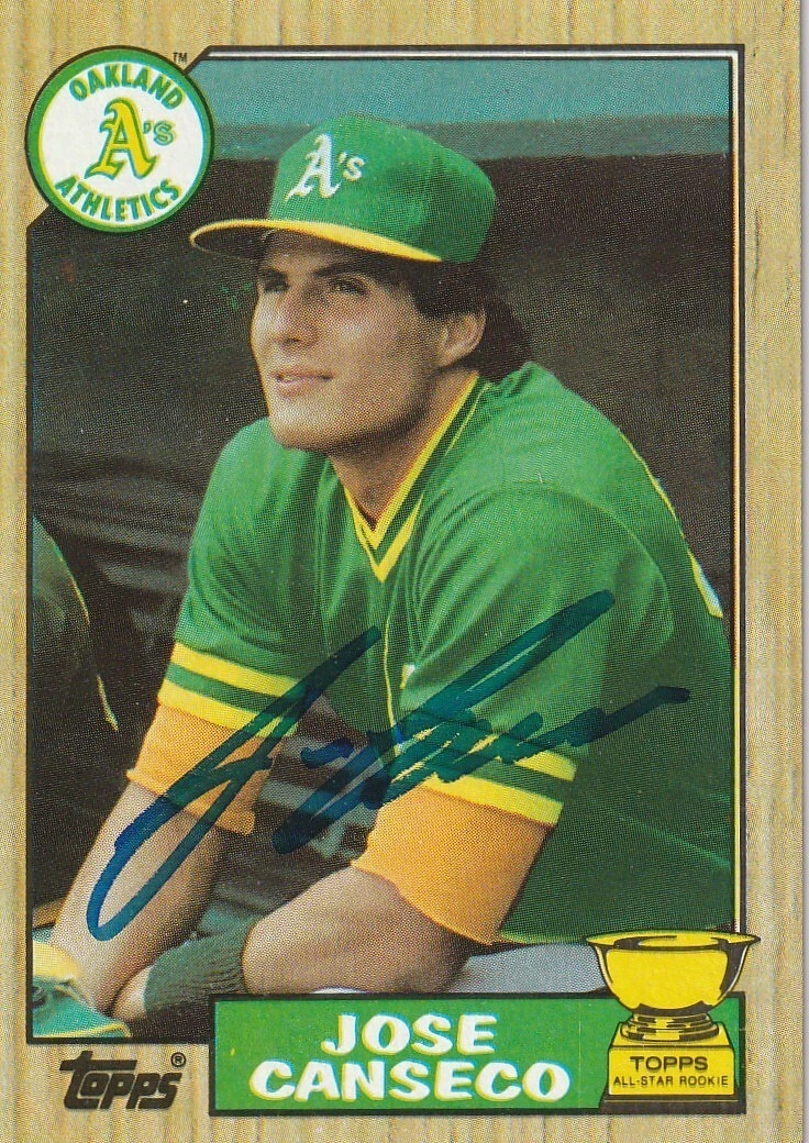 JOSE CANSECO OAKLAND A'S  SIGNED 1986 TOPPS TRADED CARD #20T