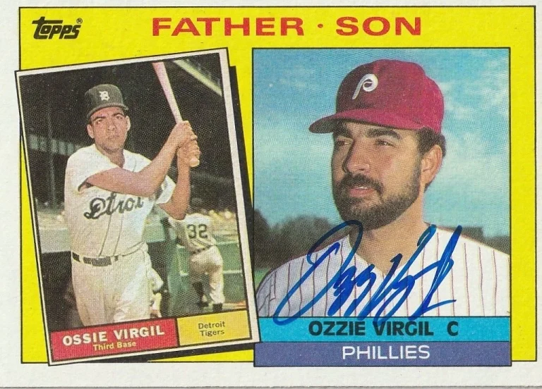 OZZIE VIRGIL PHILADELPHIA PHILLIES 1985 TOPPS CARD #143 SIGNED