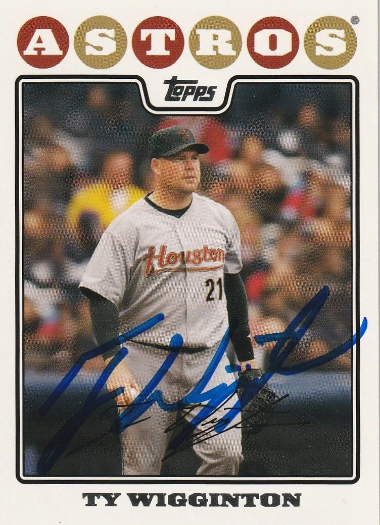 TY WIGGINTON HOUSTON ASTROS 2008 TOPPS CARD #575 SIGNED