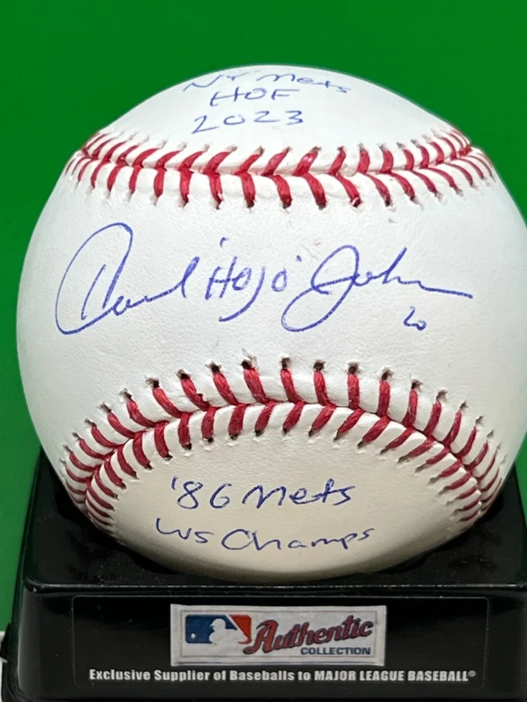 HOWARD JOHNSON  NEW YORK METS  STAT BALL  JSA SIGNED OML BASEBALL