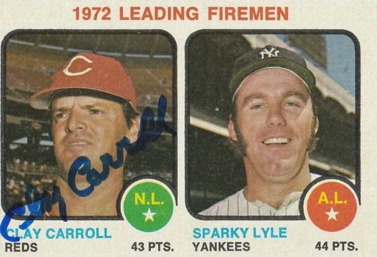 CLAY CARROLL CINCINNATI REDS  SIGNED 1973 TOPPS CARD #68