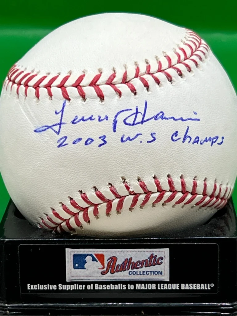 LENNY HARRIS FLORIDA MARLINS 2003 WS CHAMPS SIGNED OFFICIAL MAJOR LEAGUE BALL