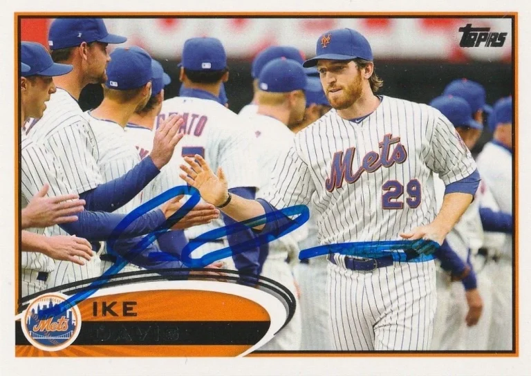 IKE DAVIS NEW YORK METS  SIGNED 2012 TOPPS CARD #24