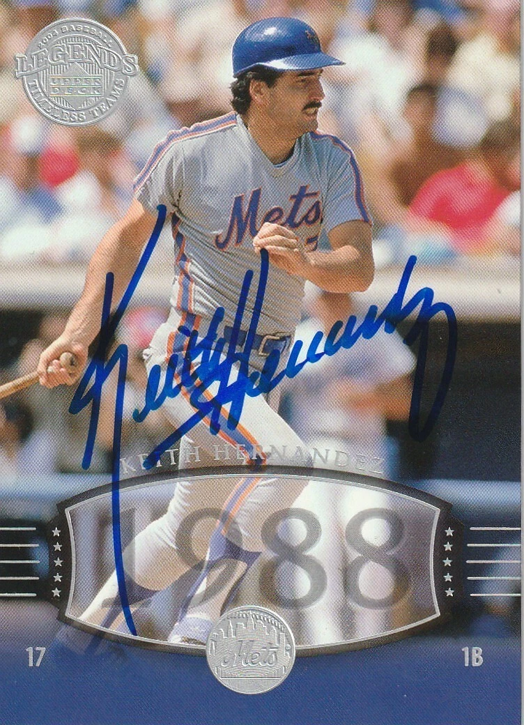KEITH HERNANDEZ NEW YORK METS SIGNED 2004 DONRUSS WORLD SERIES CARD #286