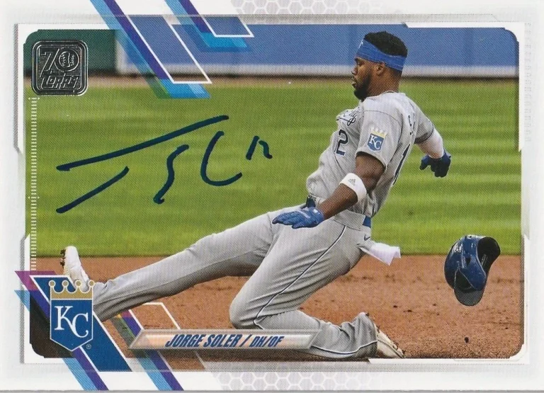 JORGE SOLER KANSAS CITY ROYALS  SIGNED 2021 TOPPS CARD #389
