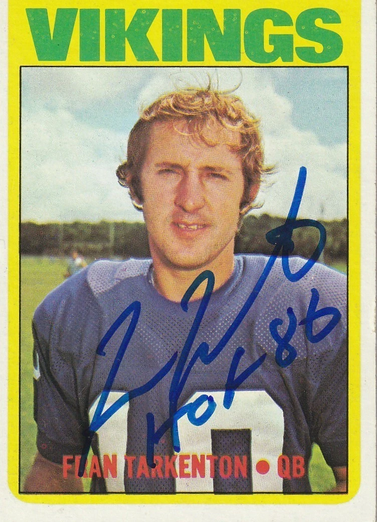 FRAN TARKENTON MINNESOTA VIKINGS  HOF 86 SIGNED 1972 TOPPS CARD #225