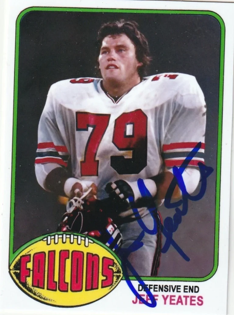 JEFF YEATES ATLANTA FALCONS  SIGNED 1976 STYLE CUSTOM CARD