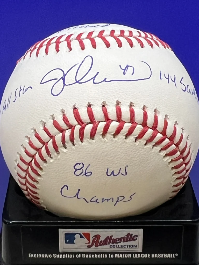 JESSE OROSCO NEW YORK METS  STAT BALL  JSA SIGNED OML BASEBALL