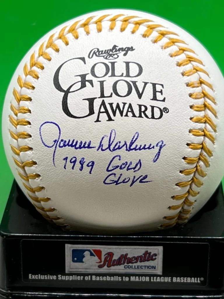 RON DARLING NEW YORK METS 1989 GOLD GLOVE  SIGNED GOLD GLOVE OML BASEBALL