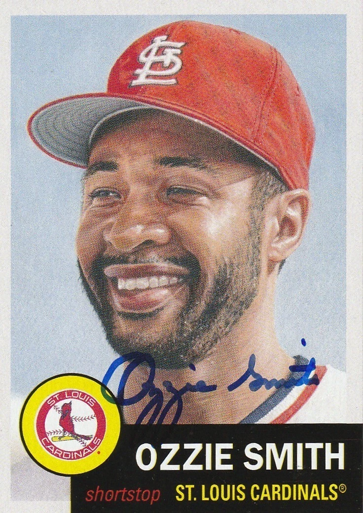 OZZIE SMITH ST. LOUIS CARDINALS  SIGNED TOPPS LIVING SET CARD #471