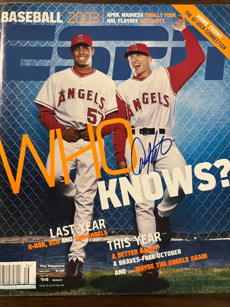 DAVID ECKSTEIN ANAHEIM ANGELS  SIGNED APRIL 14 2003 ESPN MAGAZINE