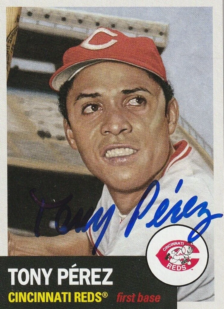 TONY PEREZ  CINCINNATI REDS  SIGNED TOPPS LIVING SET #648