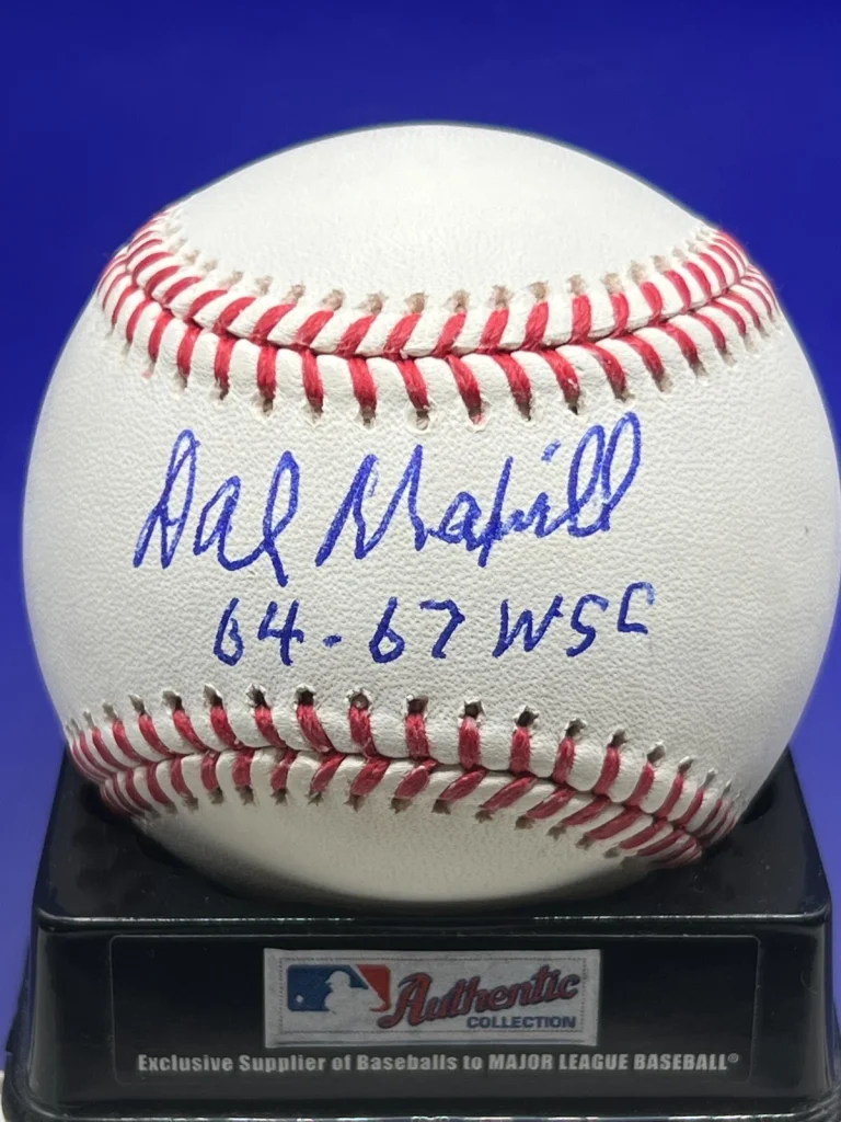 DAL MAXVILL  ST. LOUIS CARDINALS  1964,67 WS CHAMPS   SIGNED OML BASEBALL