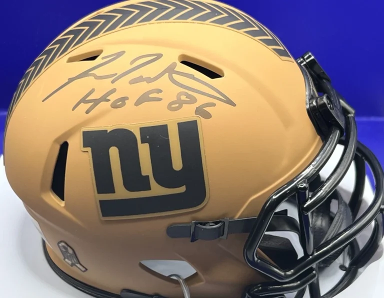 FRAN TARKENTON NEW YORK GIANTS HOF 86  SIGNED SALUTE TO SERVICE MINI HELMET