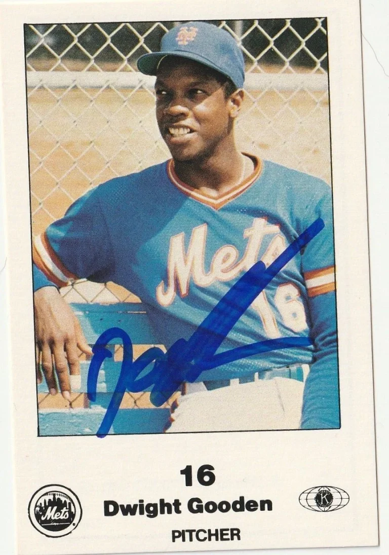 DWIGHT GOODEN NEW YORK METS  SIGNED 1985 ROOKIE POLICE CARD #3