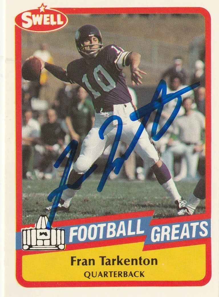 FRAN TARKENTON MINNESOTA VIKINGS  SIGNED 1989 SWELL CARD #138