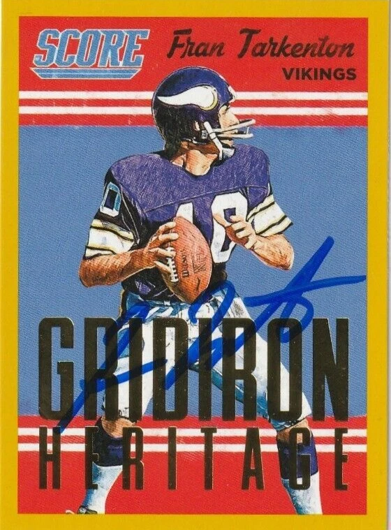 FRAN TARKENTON MINNESOTA VIKINGS SIGNED 2015 SCORE GRIDIRON HERITAGE CARD #17