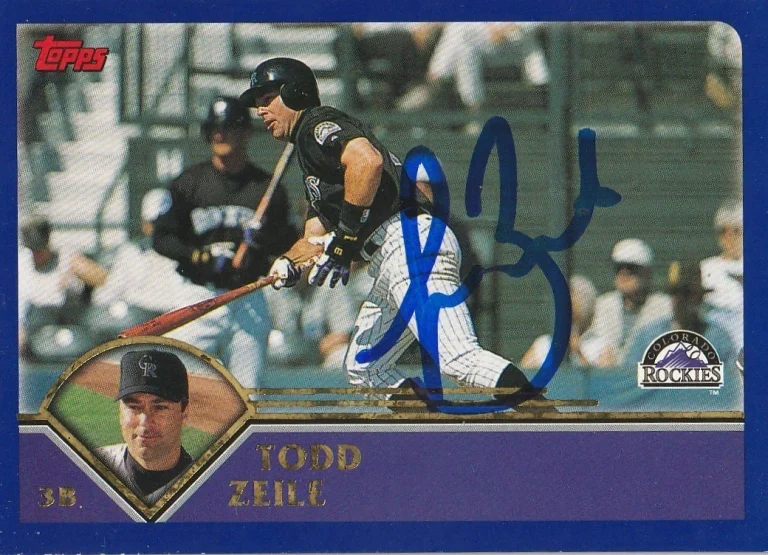 TODD ZEILE COLORADO ROCKIES  SIGNED 2003 TOPPS CARD #97