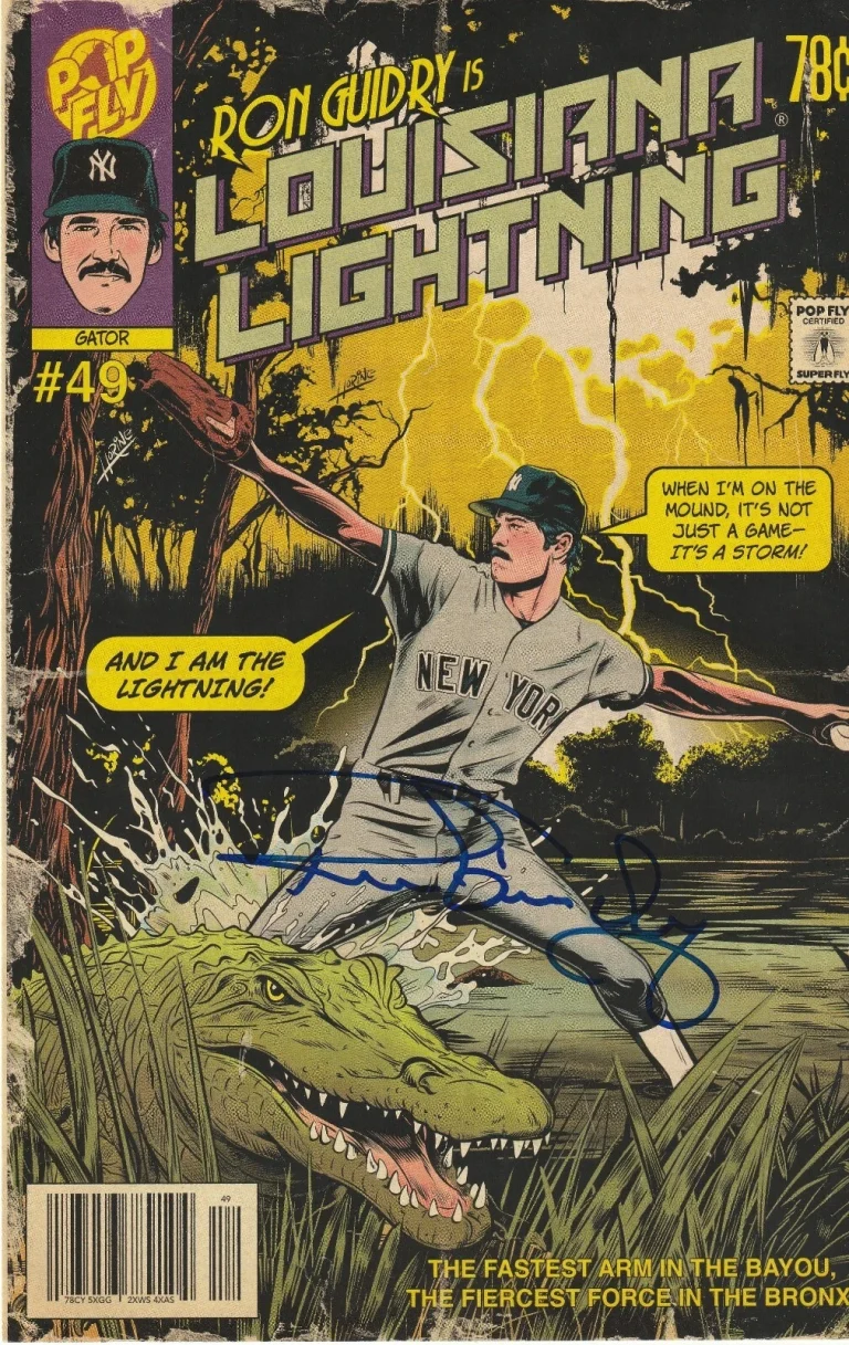 RON GUIDRY NEW YORK YANKEES LOUISIANA LIGHTING  SIGNED #190 POP FLY ART #294/320