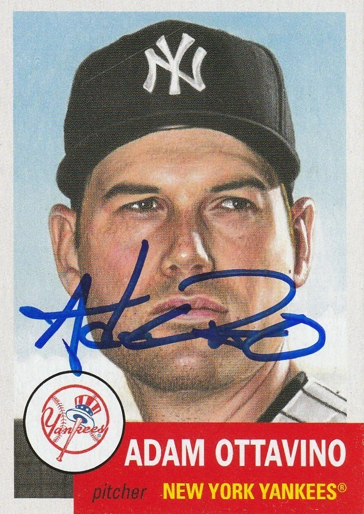 ADAM OTTAVINO NEW YORK YANKEES  SIGNED TOPPS LIVING SET CARD #249