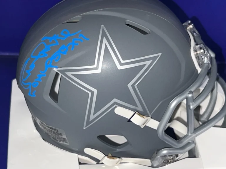 RANDY WHITE DALLAS COWBOYS MVP SB XII  JSA AUTHENTICATED SLATE SIGNED MINI