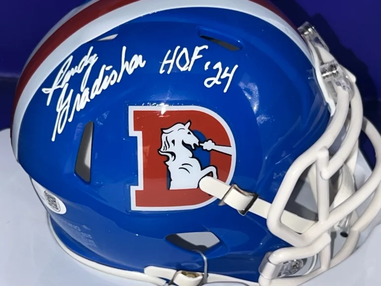 RANDY GRADISHAR DENVER BRONCOS HOF 2024 JSA AUTHENTICATED THROW BACK SIGNED MINI