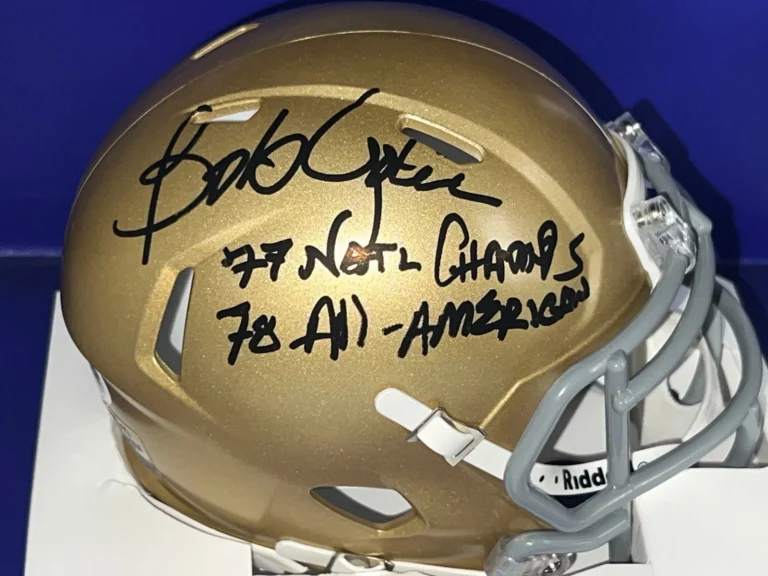BOB GOLIC NOTRE DAME FIGHTING IRISH 77 NATL CHAMPS / 78 AA  JSA SIGNED MINI