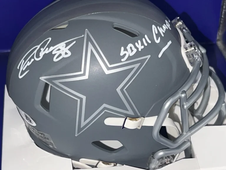 DREW PEARSON DALLAS COWBOYS  SB XII CHAMPS SIGNED SLATE MINI HELMET