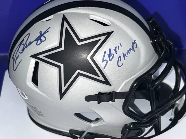 DREW PEARSON DALLAS COWBOYS  SB XII CHAMPS SIGNED RAVE MINI HELMET