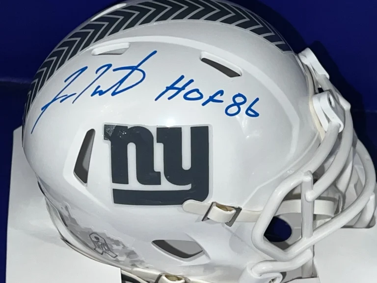 FRAN TARKENTON NEW YORK GIANTS BECKETT AUTHENTIC  SIGNED SALUTE TS MINI HELMET