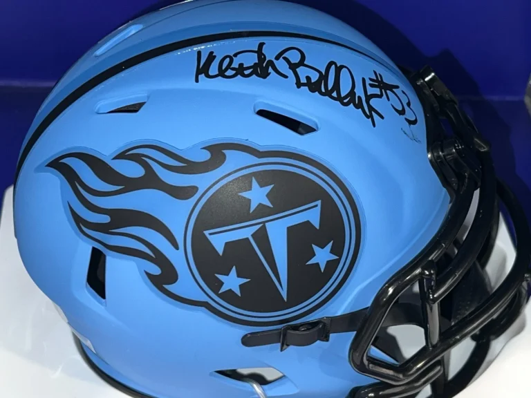 KEITH BULLUCK TENNESSEE TITANS  PSA AUTHENTICATED SIGNED RAVE MINI HELMET