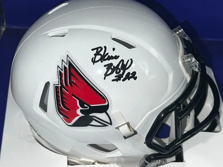 BLAINE BISHOP BALL STATE CARDINALS  PSA AUTHENTICATED  SIGNED MINI HELMET