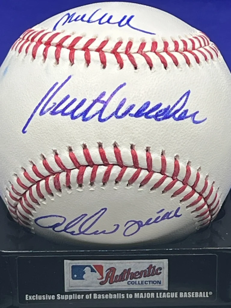 MERCKER / PENA / WOHLER  ATLANTA BRAVES NO-HITTER 4-8-94 BECKETT AUTO OML BALL