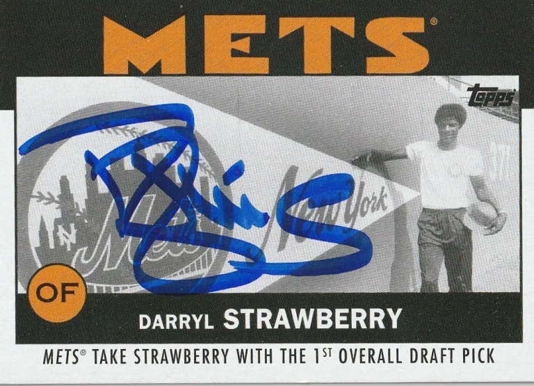DARRYL STRAWBERRY NEW YORK METS SIGNED TOPPS ONCE UPON A TIME 2021 CARD #1