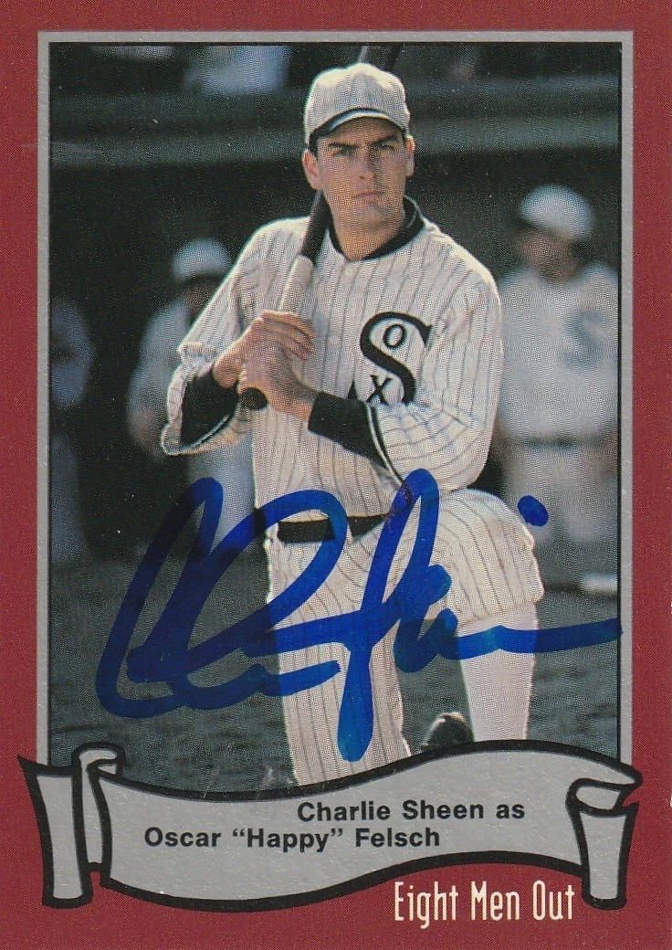 CHARLIE SHEEN CHICAGO WHITE SOX SIGNED PACIFIC EIGHT MEN OUT 1988 CARD #10